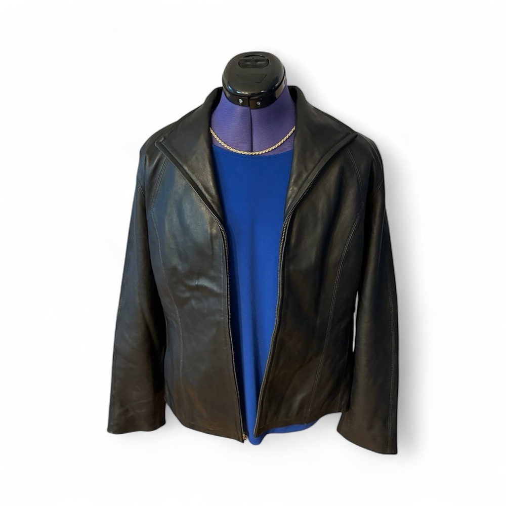 Nine West Leather Jacket Black Vintage Women’s Medium